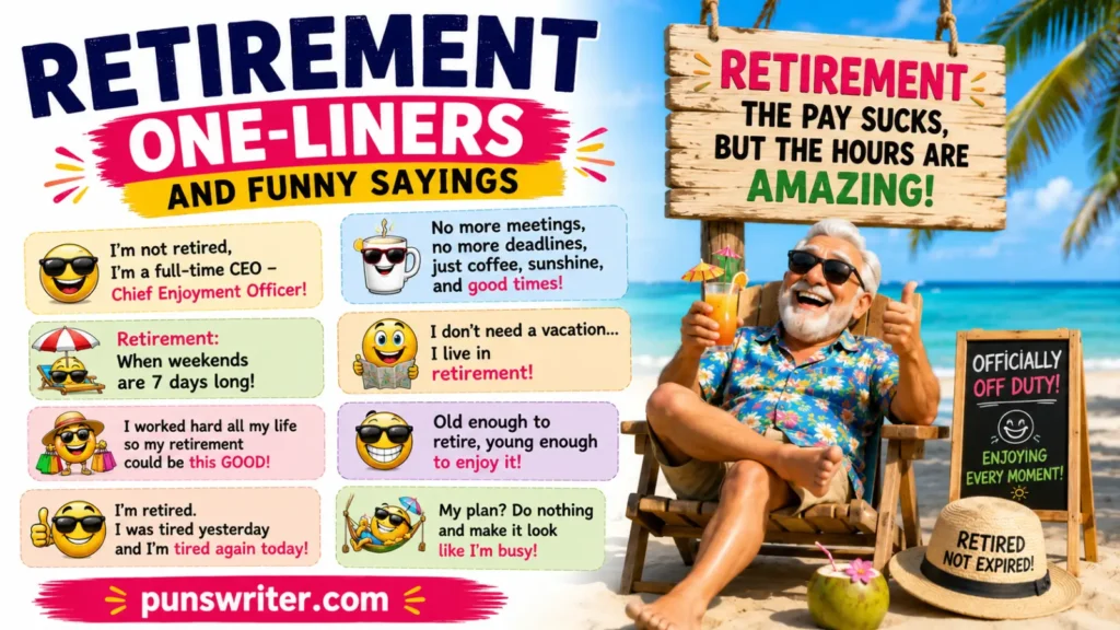 Retirement One-Liners and Funny Sayings