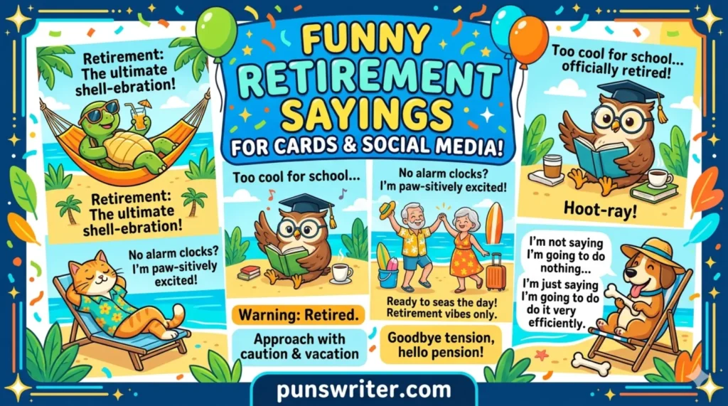 Funny Retirement Sayings for Cards and Social Media