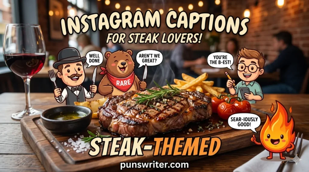 Steak-themed Instagram captions