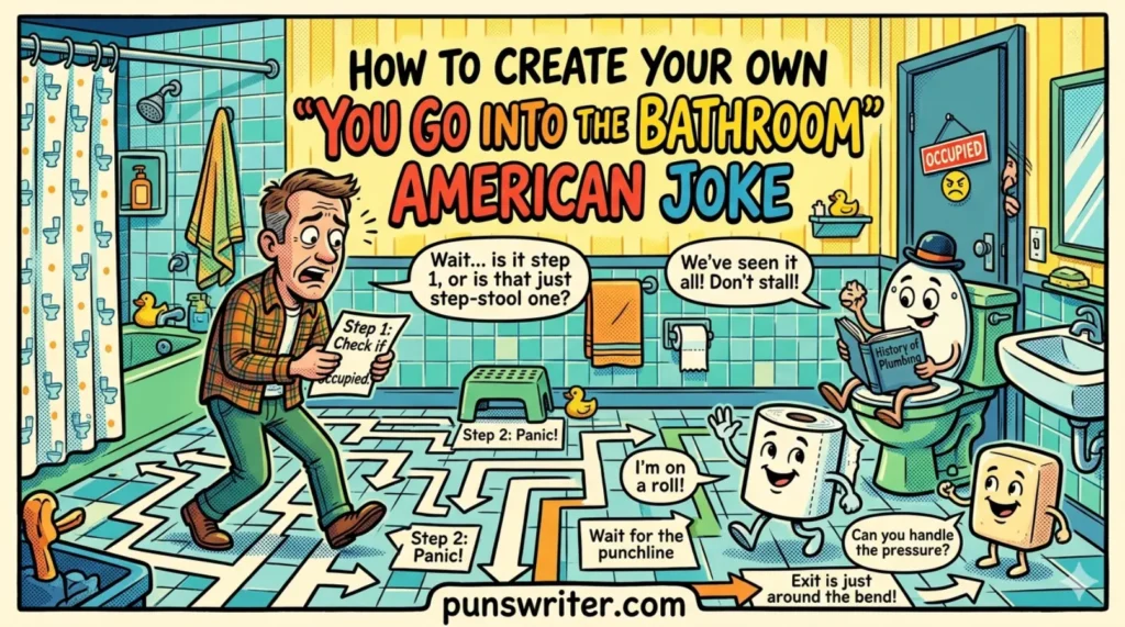 How to Create Your Own You Go Into the Bathroom American Joke
