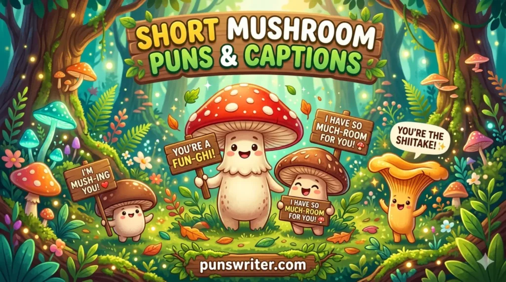 Short Mushroom Puns Captions