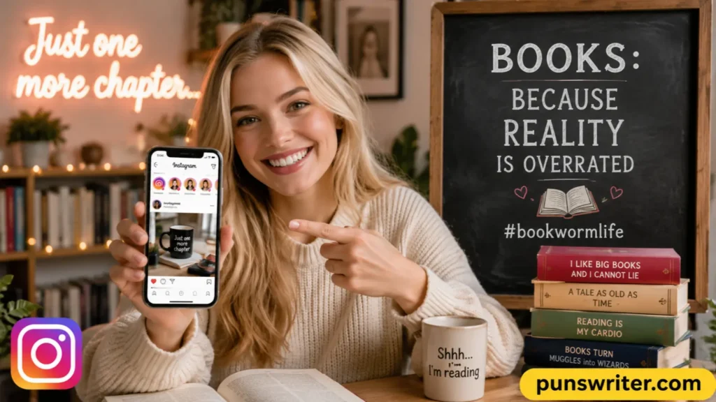 Funny Book Puns for Bookworms on Social Media