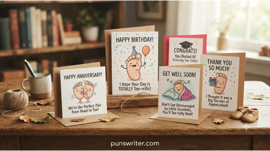 Toe Puns for Greeting Cards and Special Occasions