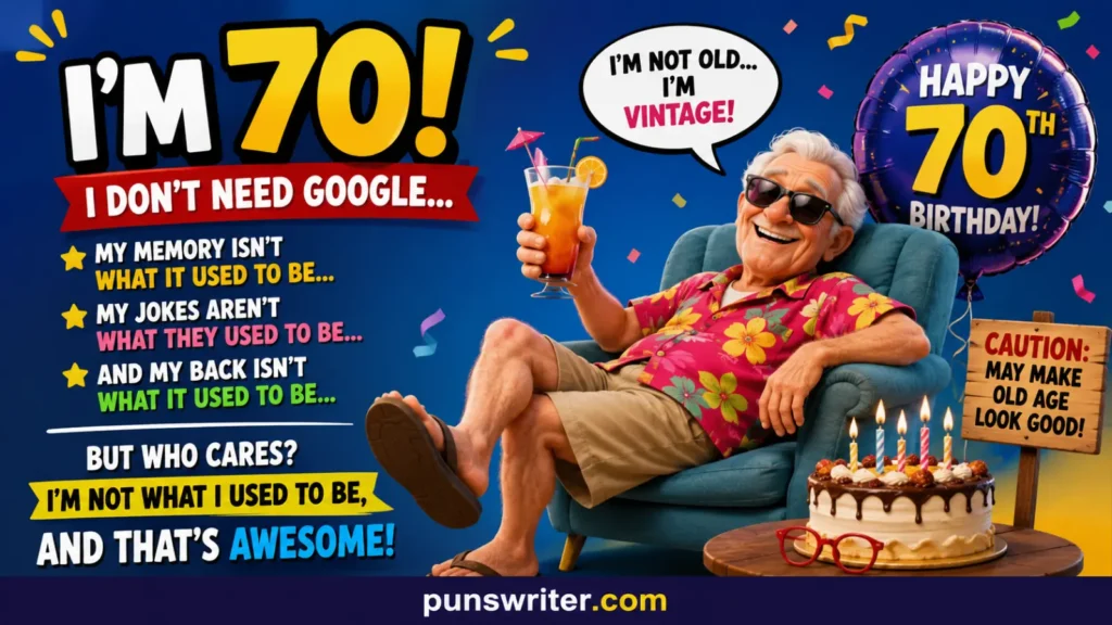 Hilarious Humorous Funny 70th Birthday Sayings