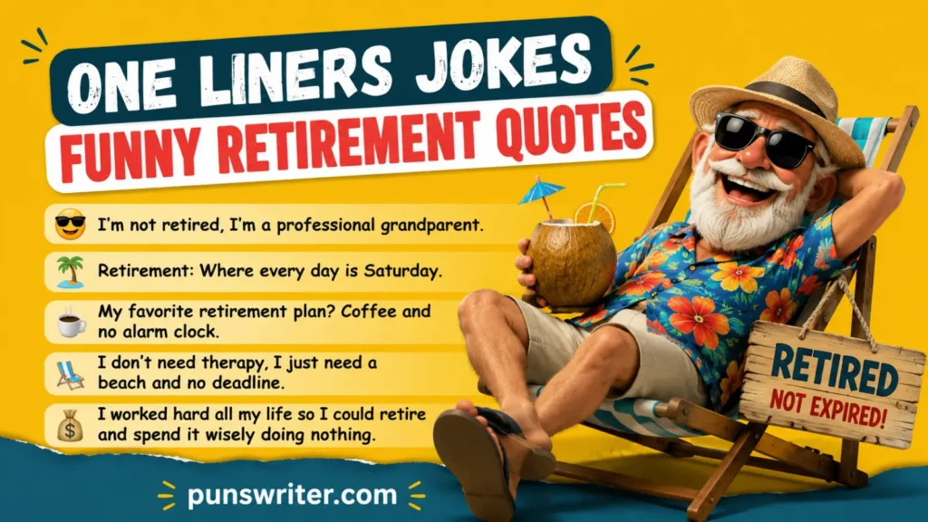 One Liners Jokes Funny Retirement Quotes