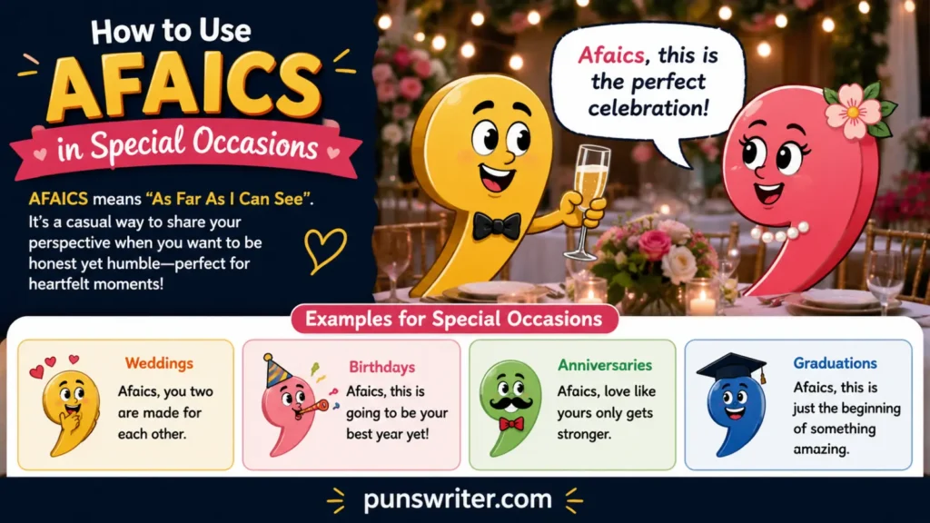 How to Use Afaics in Special Occasions