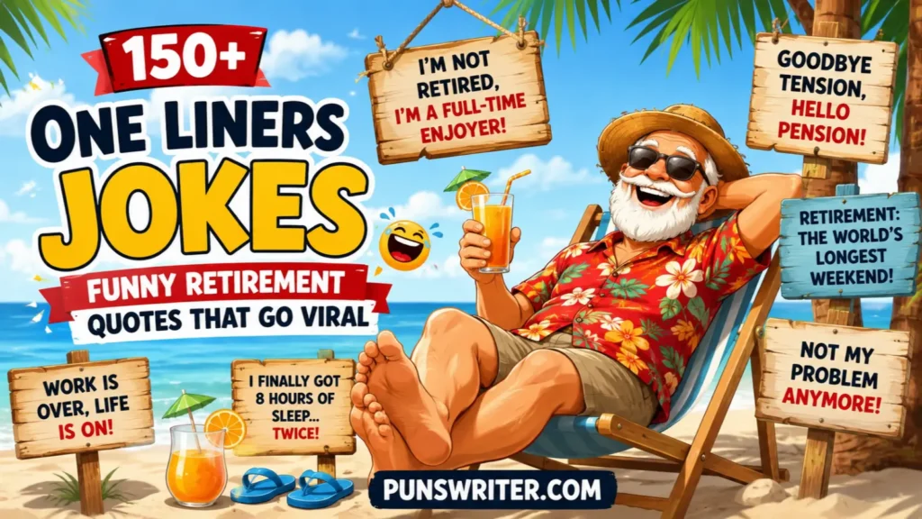 150+ One Liners Jokes Funny Retirement Quotes That Go Viral