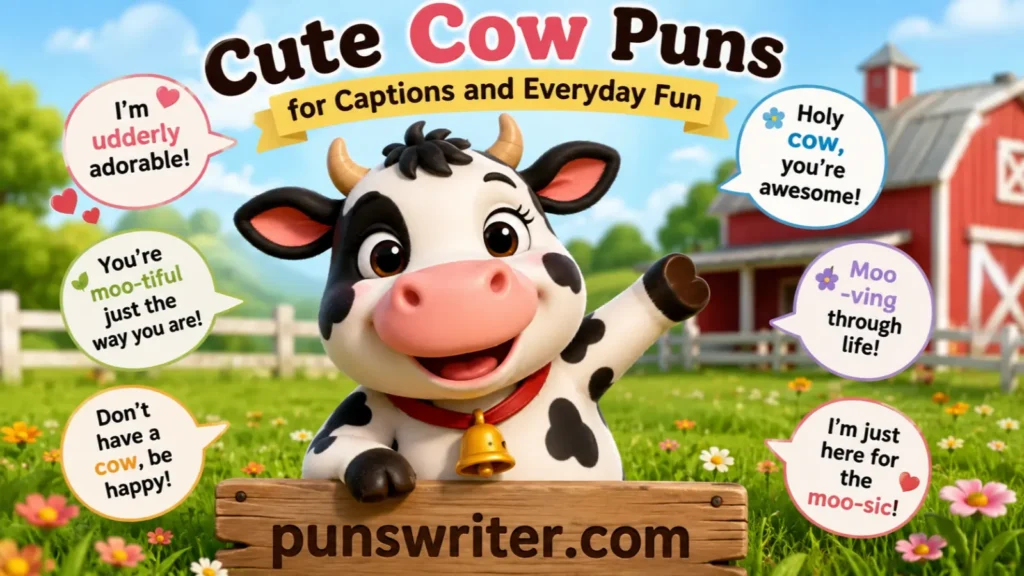 Cute Cow Puns for Captions and Everyday Fun